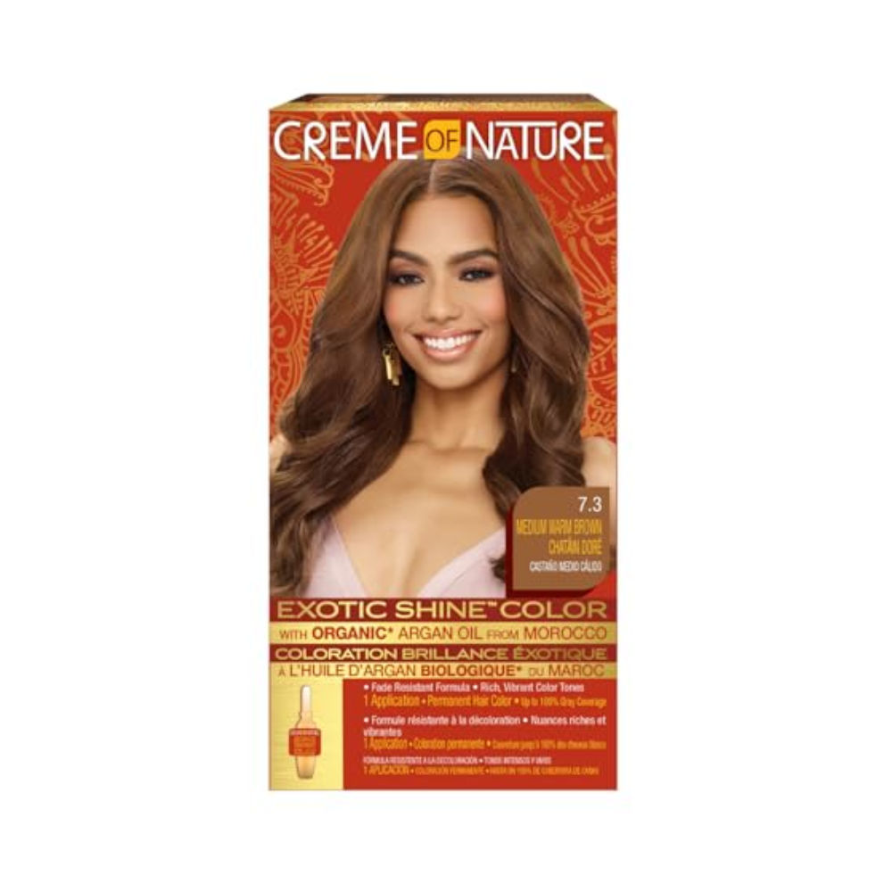 Creme of Nature Exotic Shine Permanent Hair Color 7.3 Medium Warm Brown