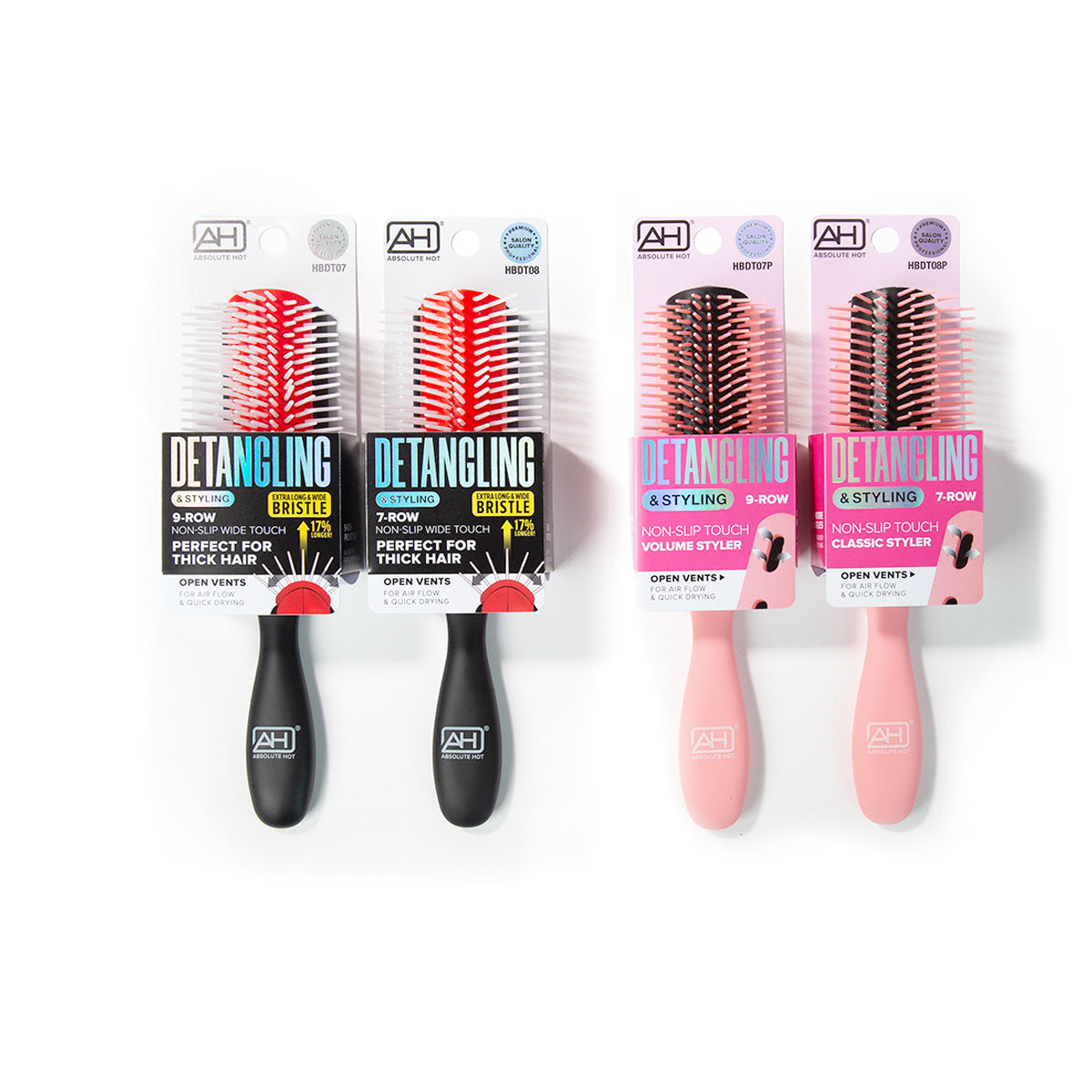 Absolute Hot Detangling Styling Pro Brush for Thick Coarse Hair