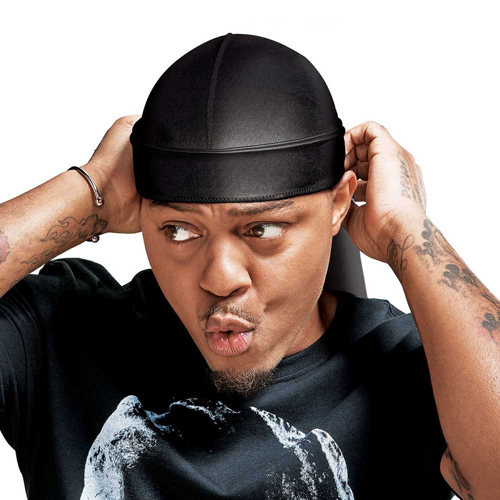 Red By Kiss Bow Wow X Power Wave Extreme Shine Silky Durag Black