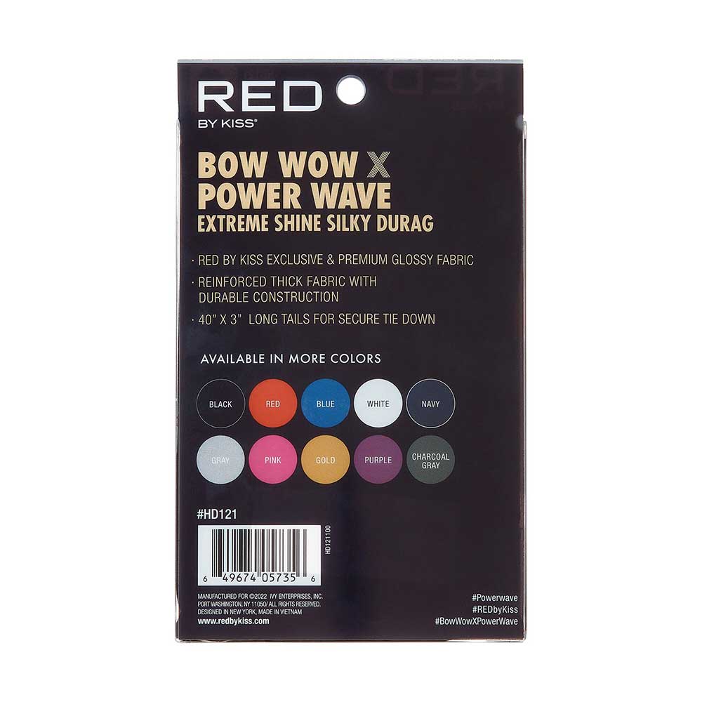 Red By Kiss Bow Wow X Power Wave Extreme Shine Silky Durag Black