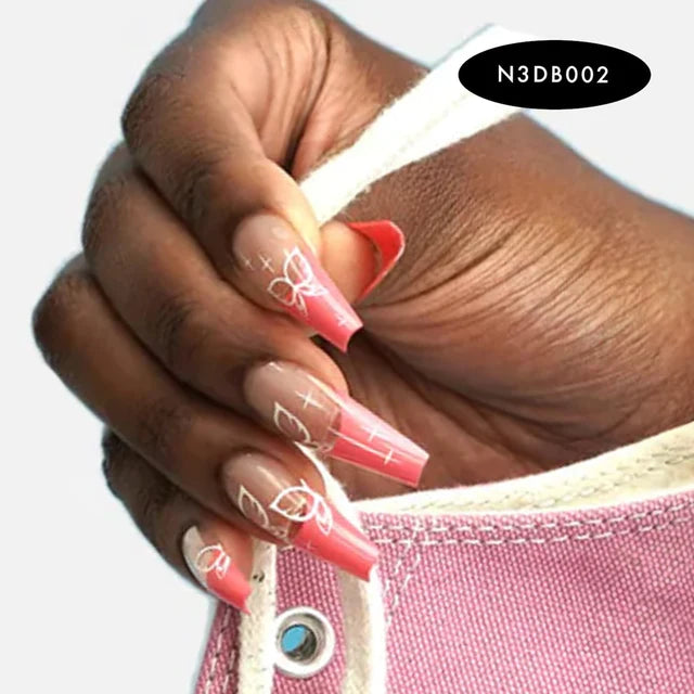 Ebin Brooklyn Hottie Press-On Nails Coffin Shape Artistic Reusable Set