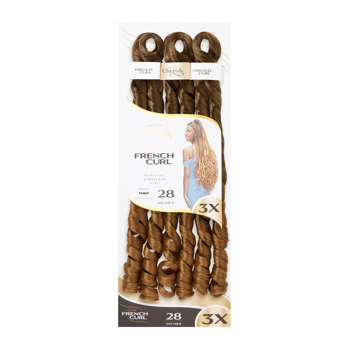 Cherish 3X Spiral French Curl 28 Inch Pre Stretched Synthetic Hair