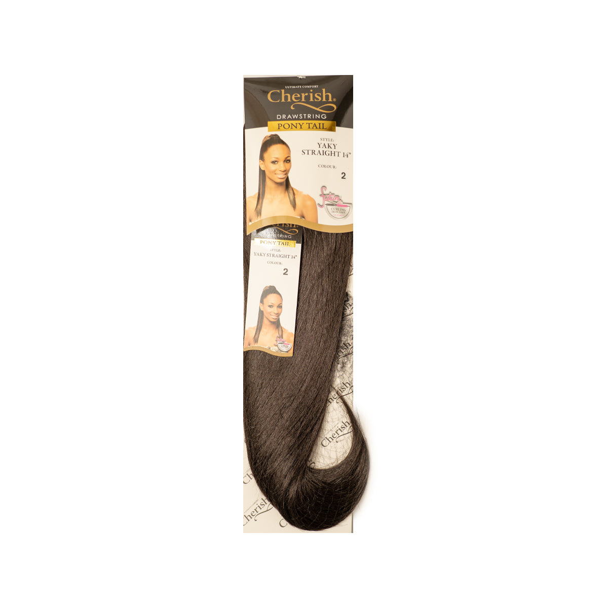 Cherish Yaki Straight 14 Inch Drawstring Synthetic Ponytail