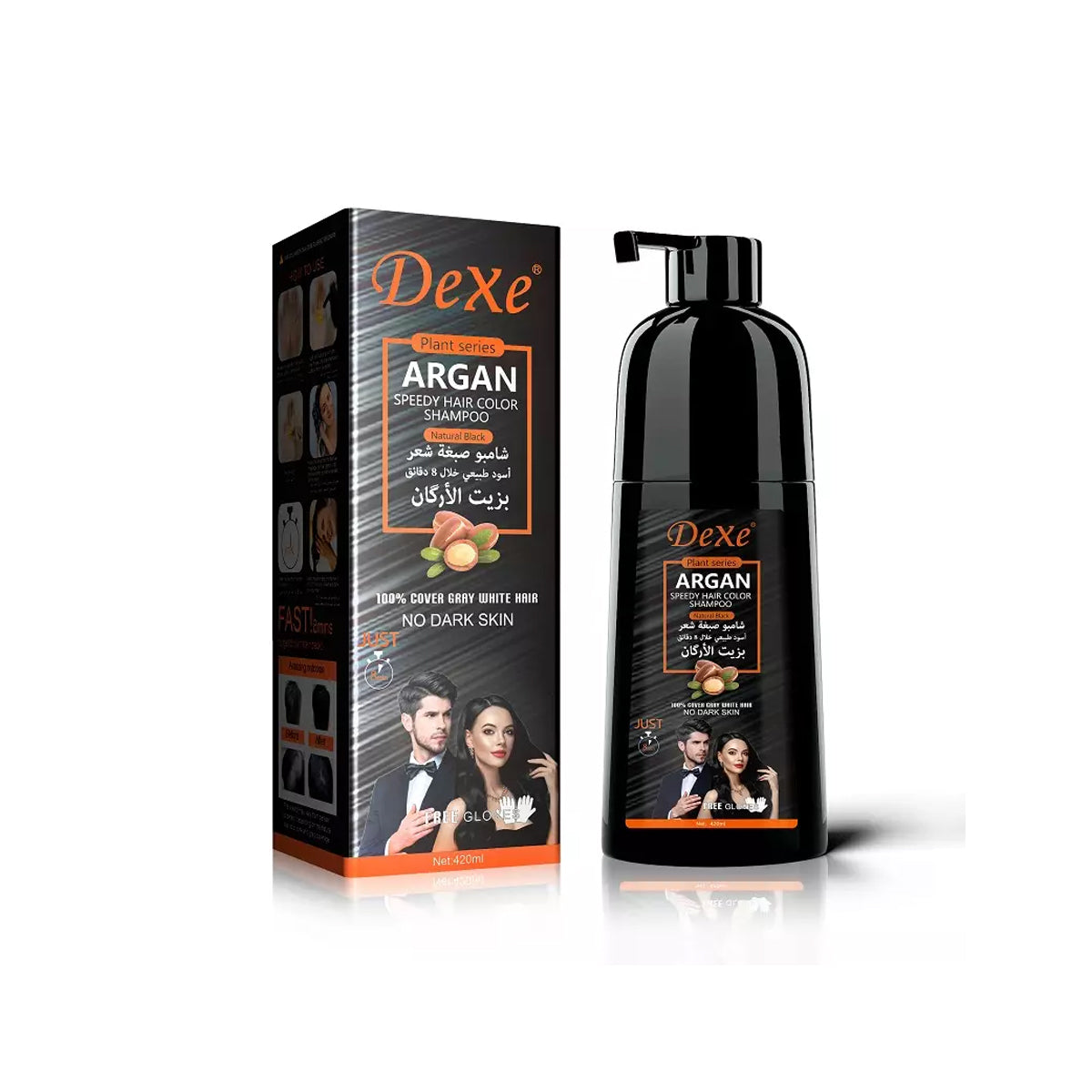 Dexe Argan Oil Colour Shampoo Natural Black Ammonia Free 420ml