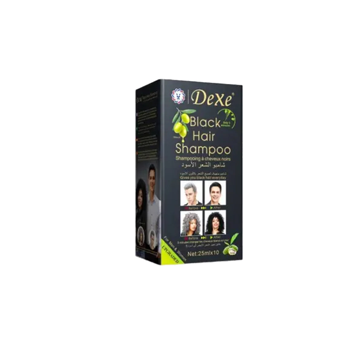 Dexe Black Hair Shampoo Sachets 25ml x10 Instant Hair Darkening