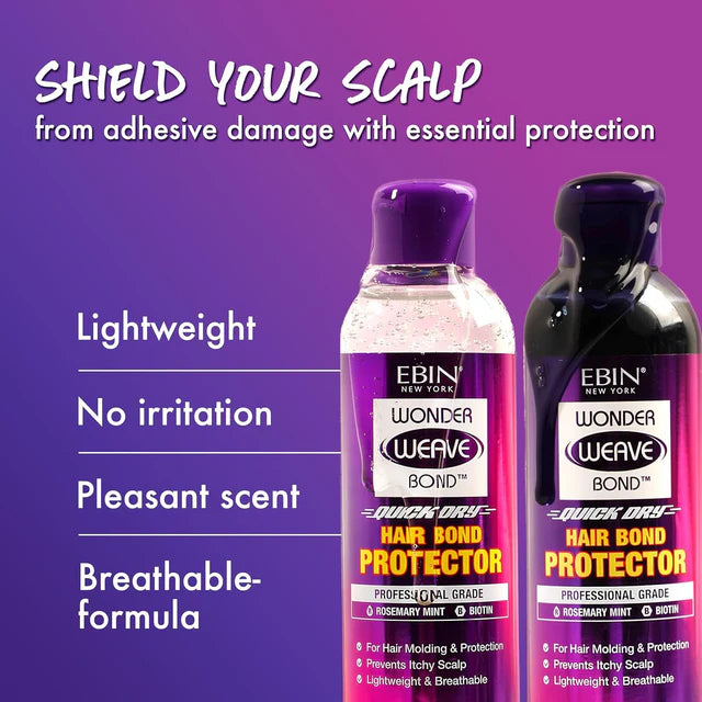Ebin Wonder Weave Bond Hair Protector Clear 100ml Quick Dry Scalp Shield with Biotin