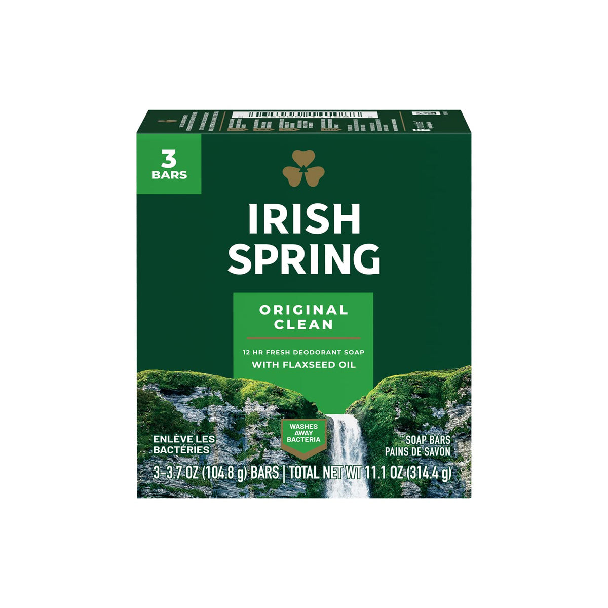 Irish Spring Original Deodorant Bar Soap Pack of 3 Fresh Scent Clean