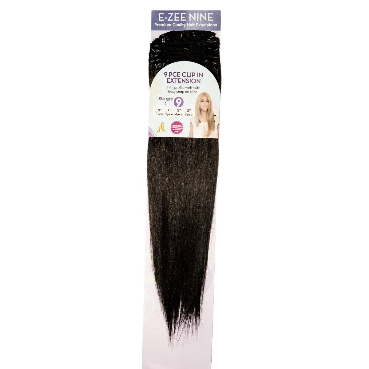 Jazzy Hair E-Zee 9 Clip In Straight 20 Inch Synthetic Hair Extensions