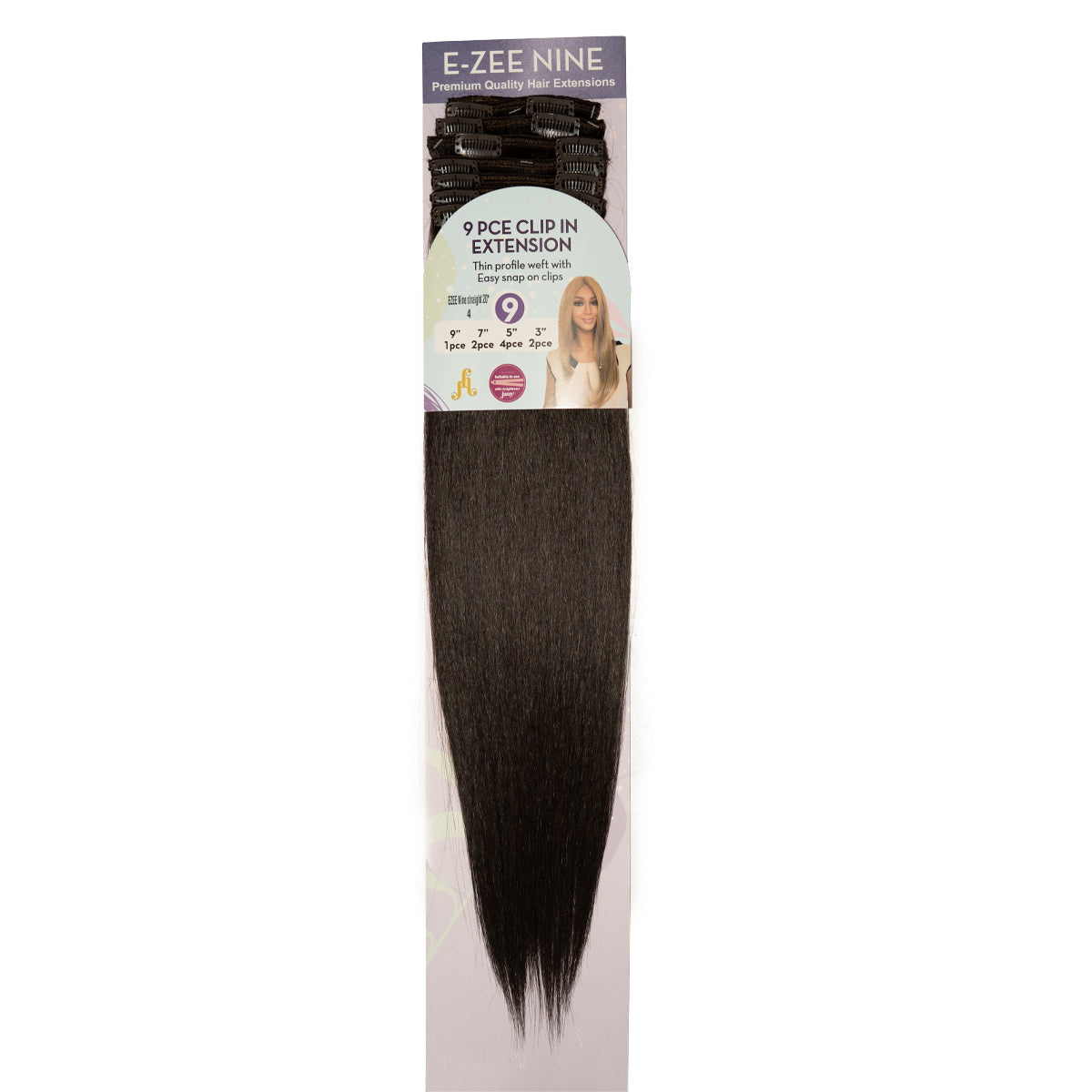Jazzy Hair E-Zee 9 Clip In Straight 20 Inch Synthetic Hair Extensions