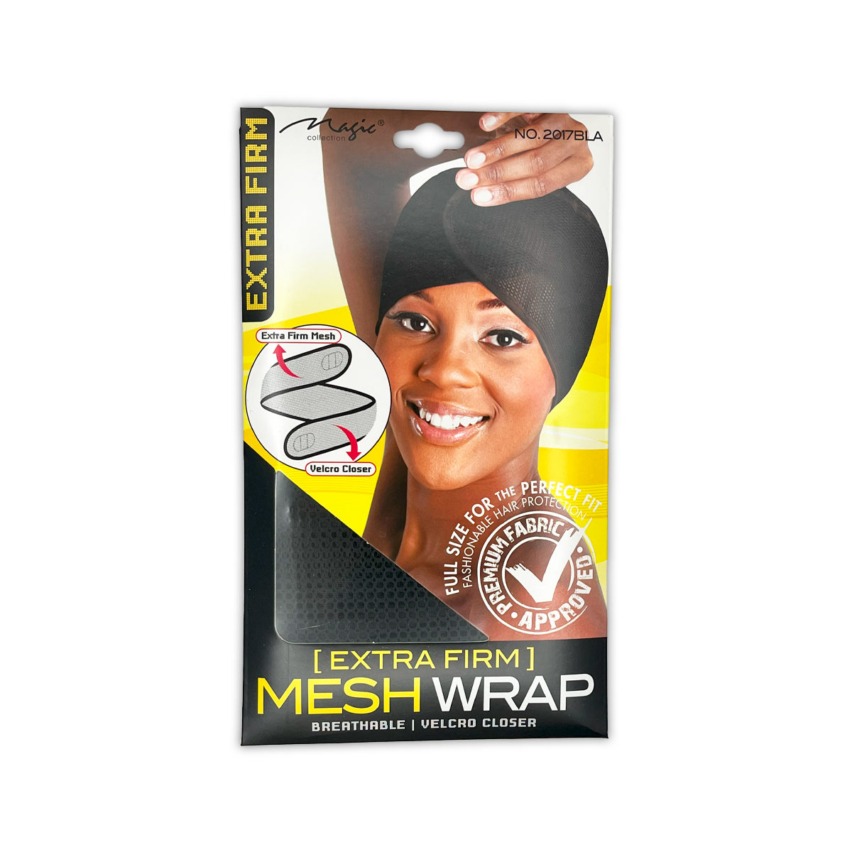 Magic Collection Extra Firm Breathable Mesh Wrap Black Hair Setting Wr ...