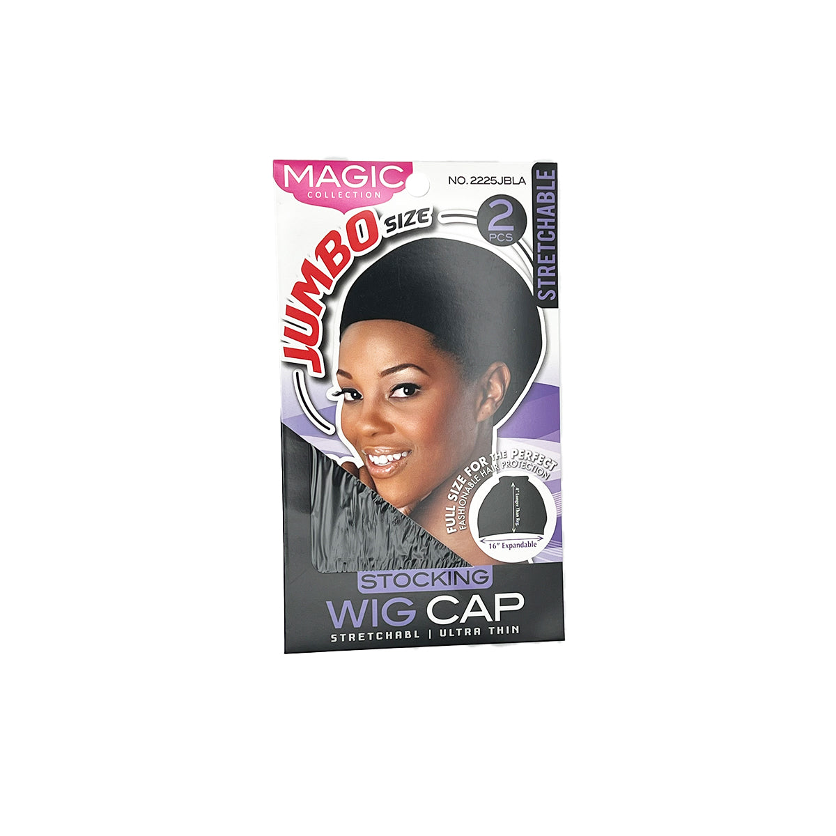 Magic Collection Stocking Wig Cap Black Jumbo Size Stretch Mesh Hair Cap
