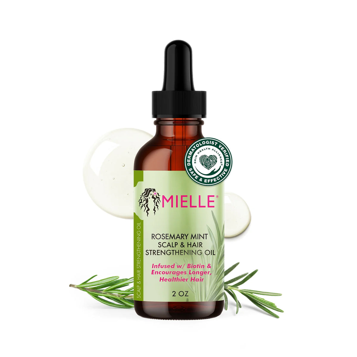 Mielle Rosemary Mint Scalp & Hair Strengthening Oil 2oz Biotin Hair Treatment