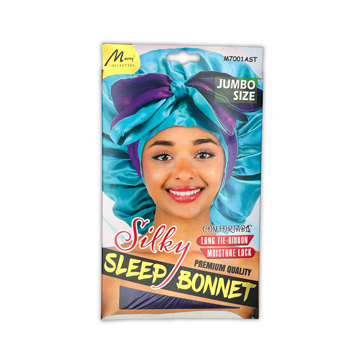 Murry Collection Premium Silky Sleep Bonnet Long Tie Ribbon Jumbo Size Satin Cap