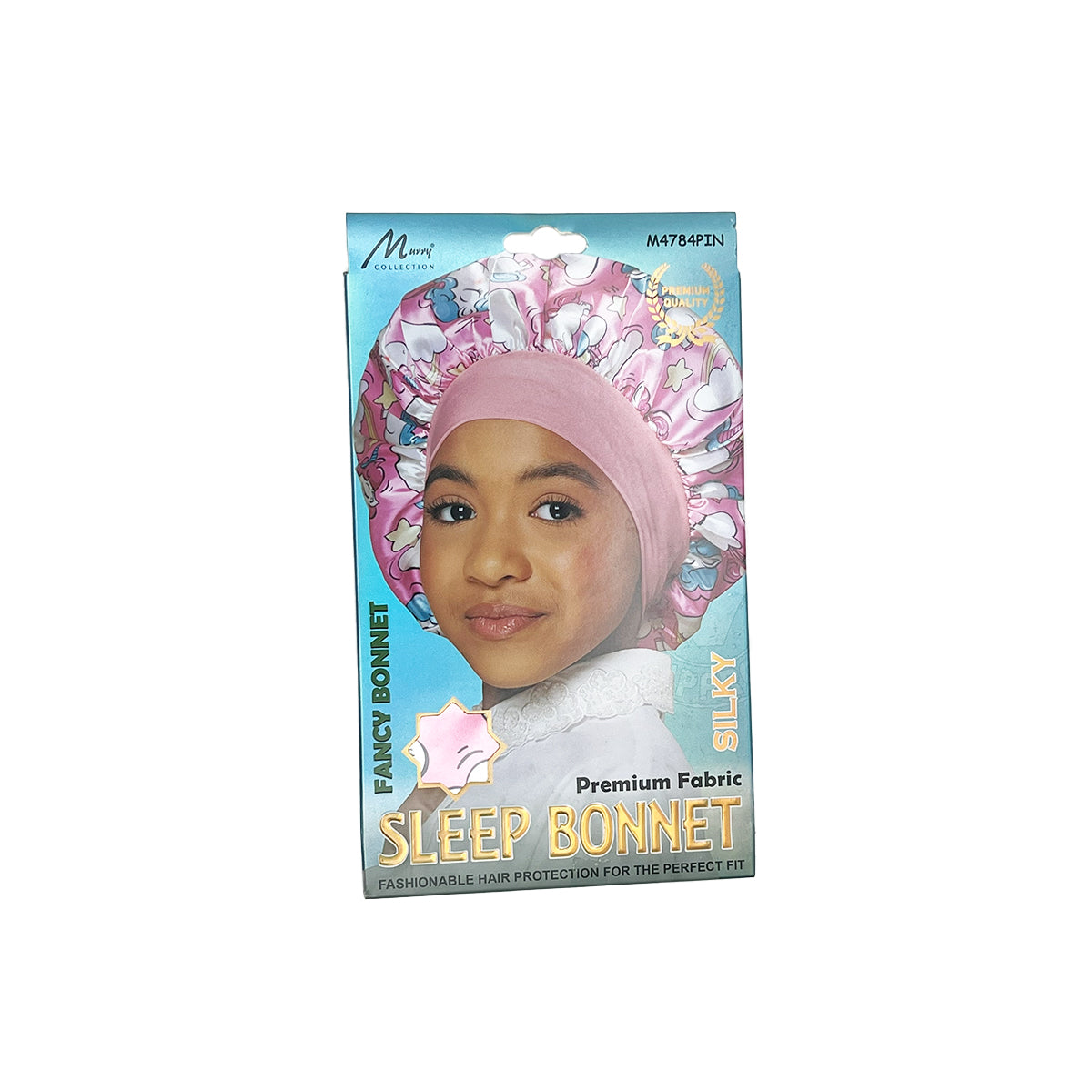 Murry Collection Kids Silky Sleep Bonnet Pink Premium Fabric Hair Cap