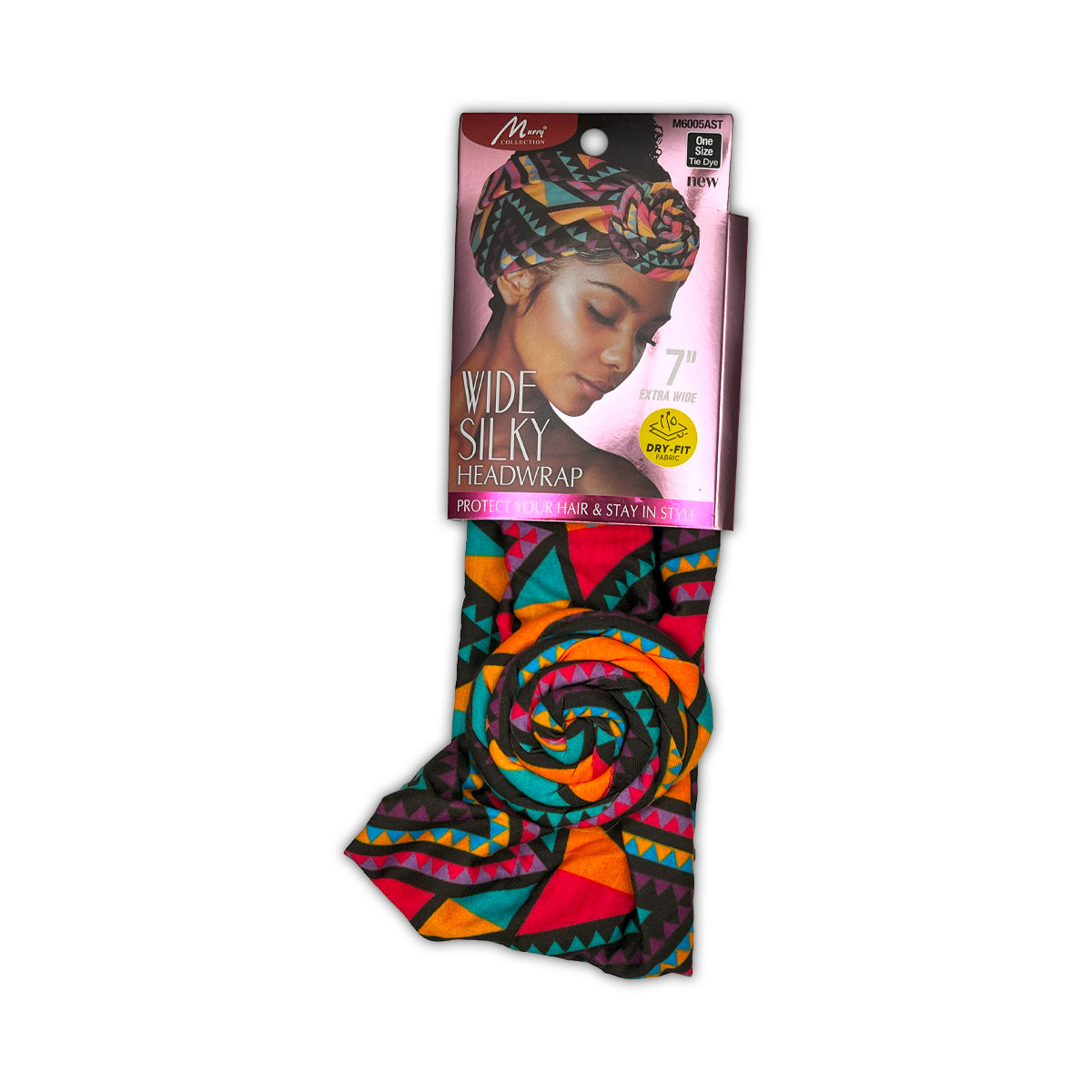 Murry Collection Tie Dye Wide Silky Headwrap 7 Inch Extra Wide Dry Fit