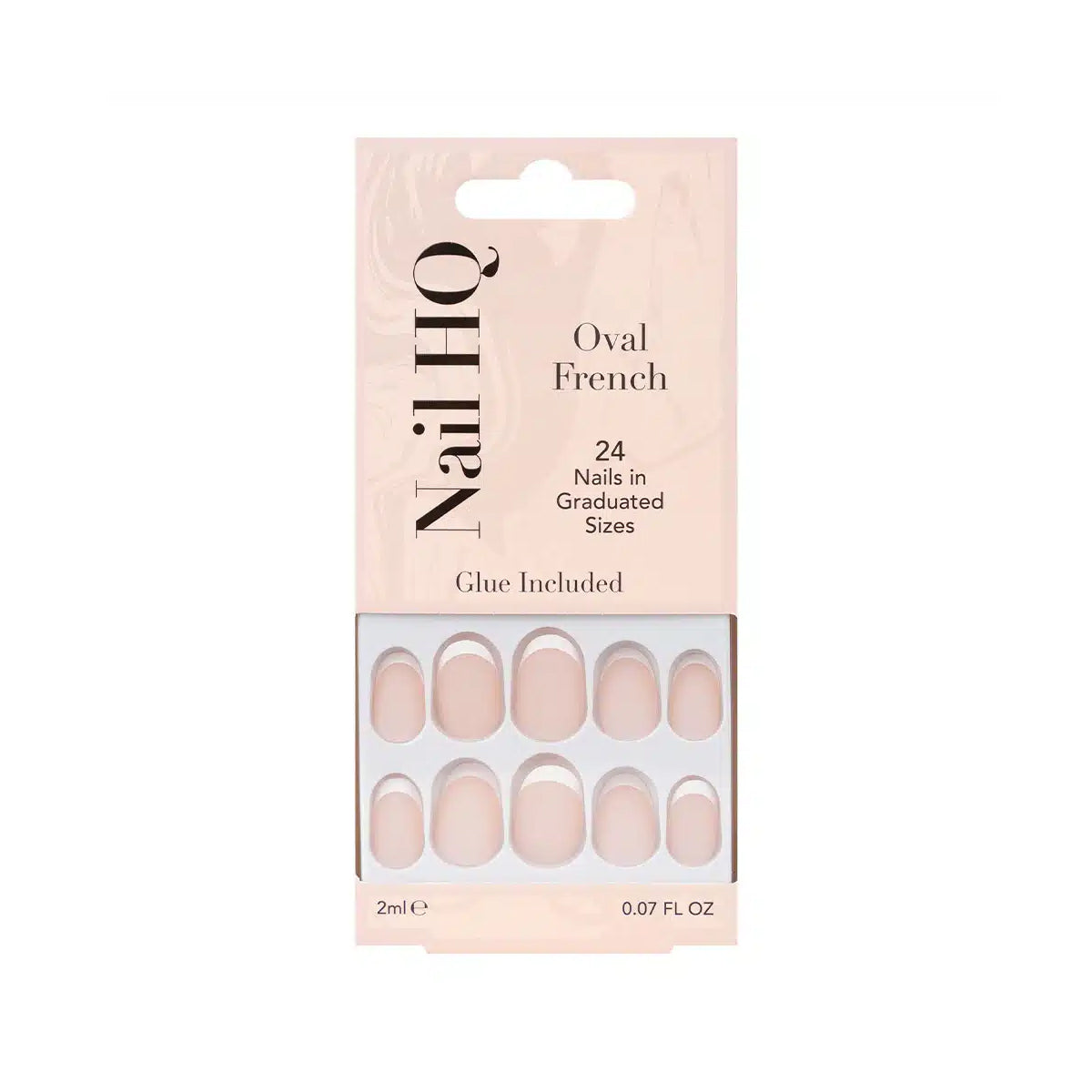 Nail HQ Press On Nails Square & Oval with Glue – 24 Pieces