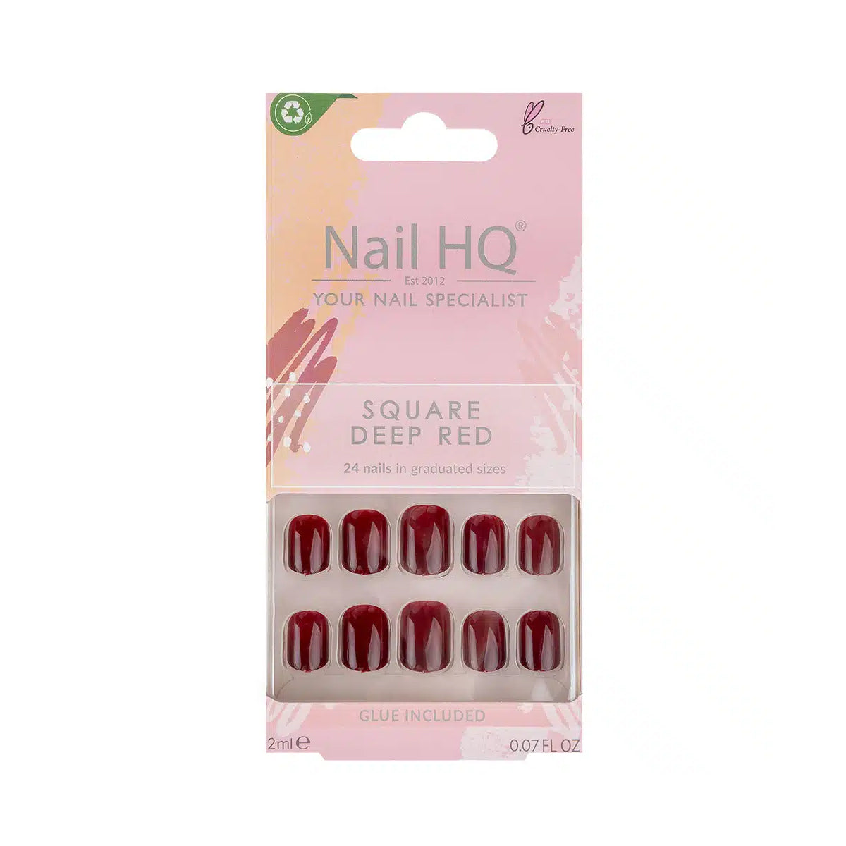 Nail HQ Press On Nails Square & Oval with Glue – 24 Pieces