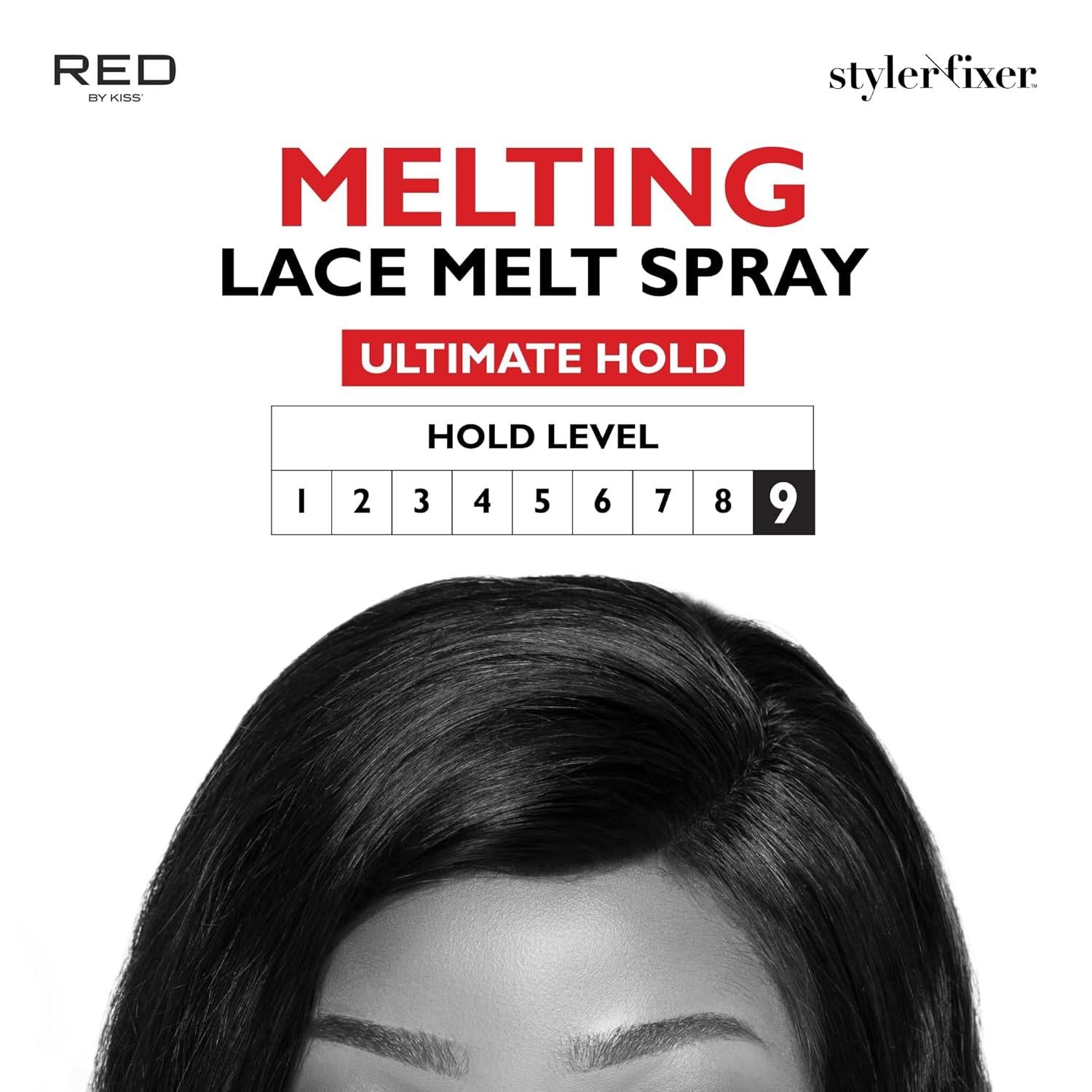 Red By Kiss Styler Fixer Melting Lace Spray 2.1oz Strong Hold Wig Adhesive