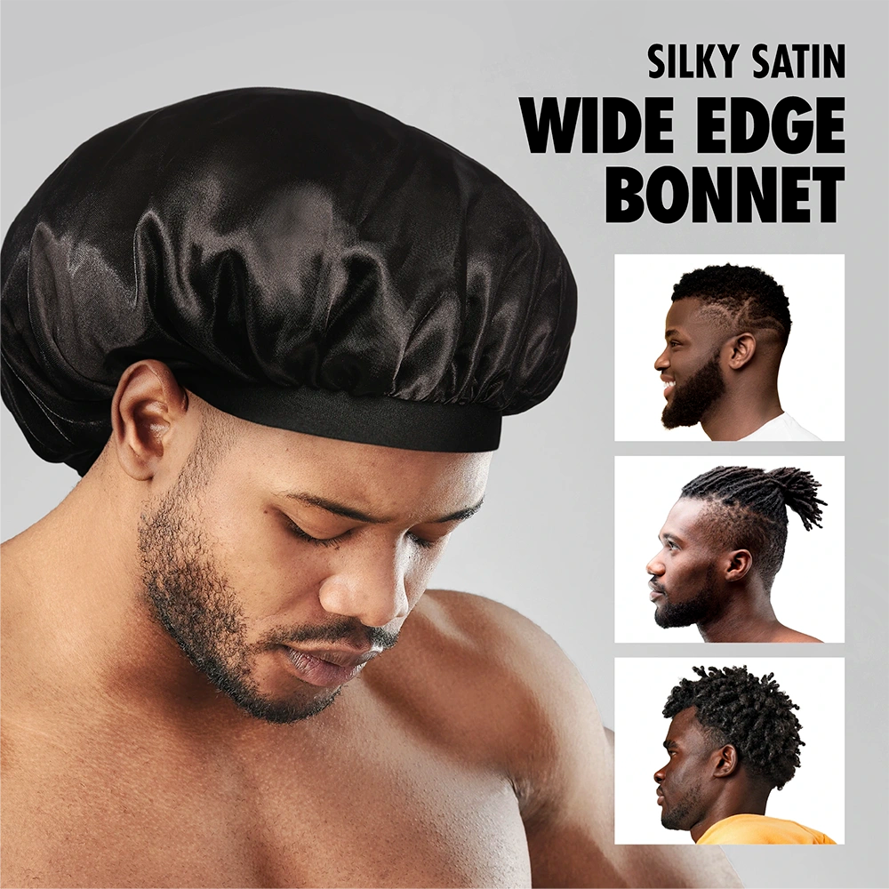 Red By Kiss Men’s Silky Satin Bonnet Reversible & Elastic Sleep Cap