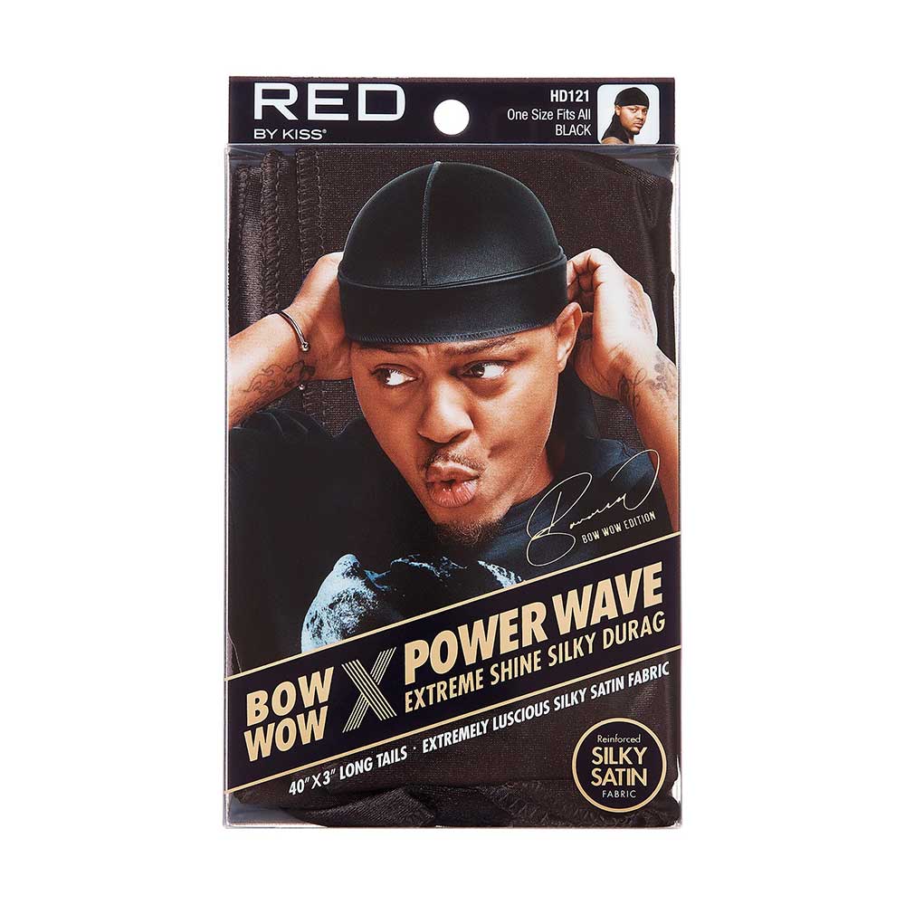 Red By Kiss Bow Wow X Power Wave Extreme Shine Silky Durag Black