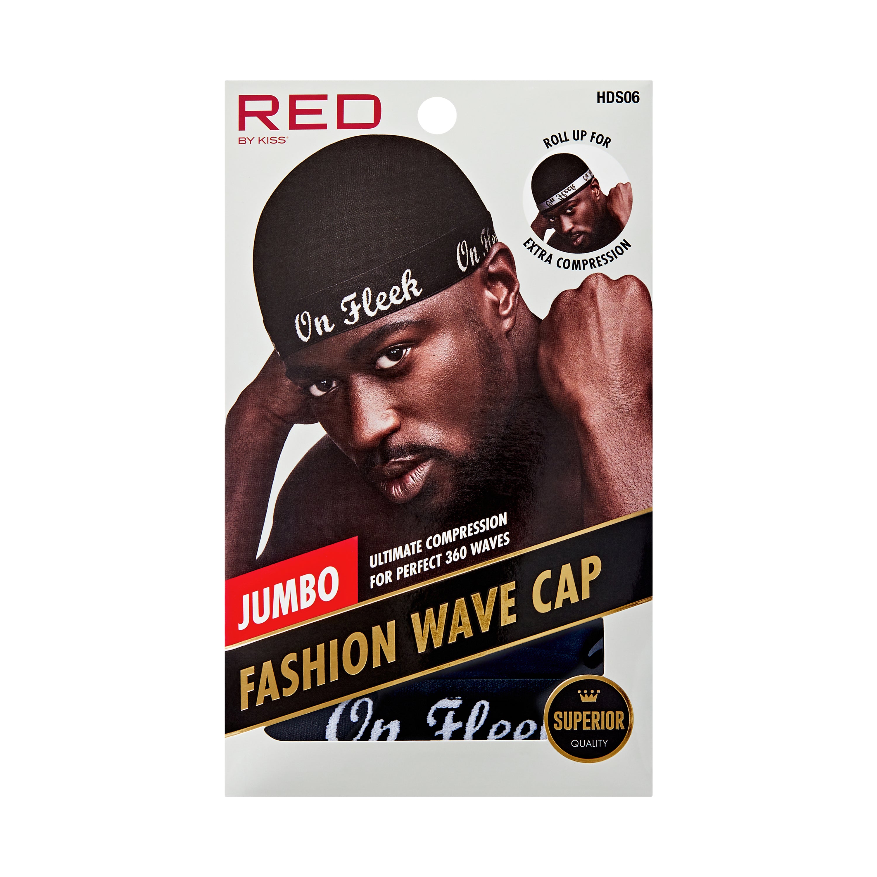 Red by Kiss Jumbo 8 Inch Fashion Wave Cap On Fleek Durag Style