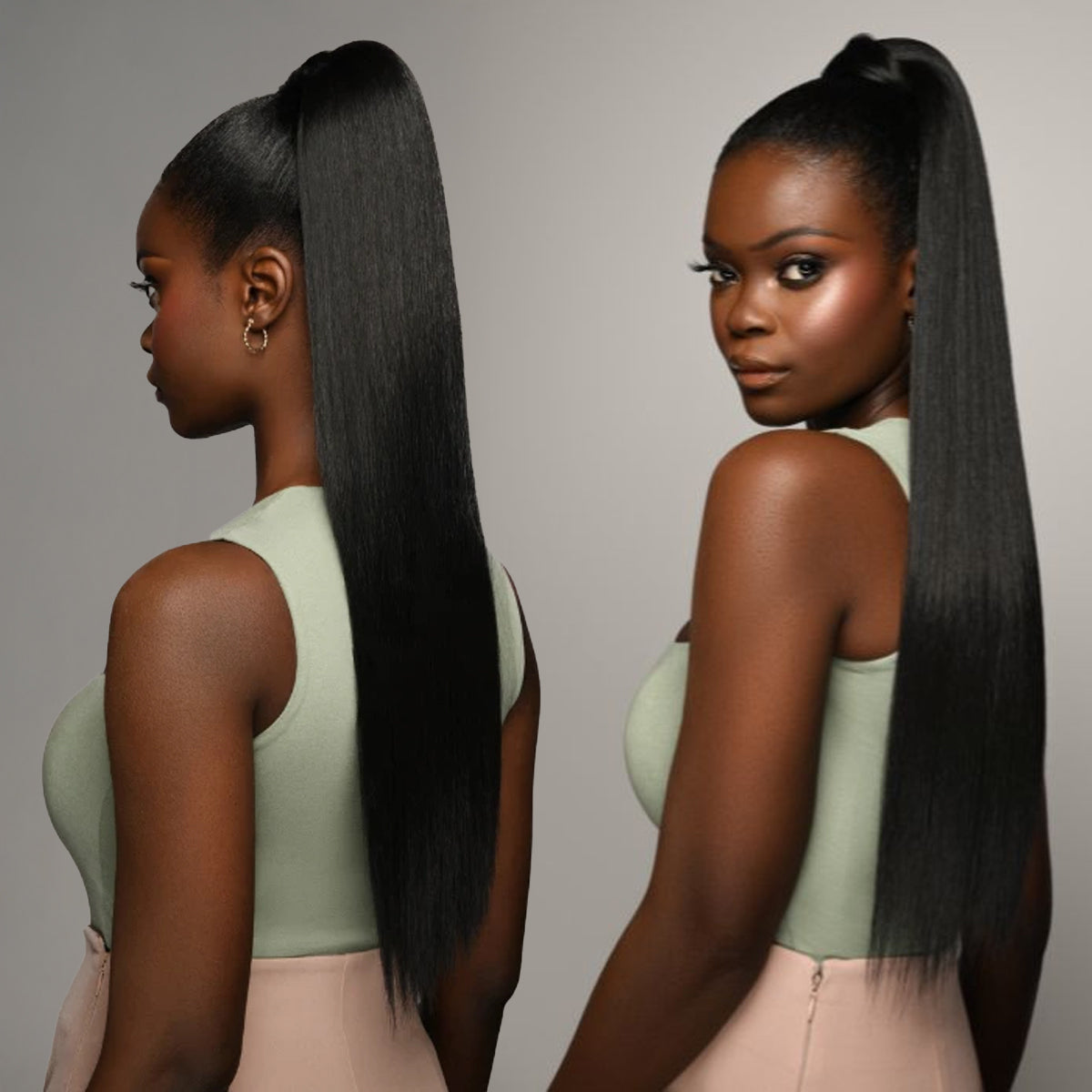 Feme Collection Wraparound Ponytail Slick Long Synthetic Heat Resistant Hairpiece