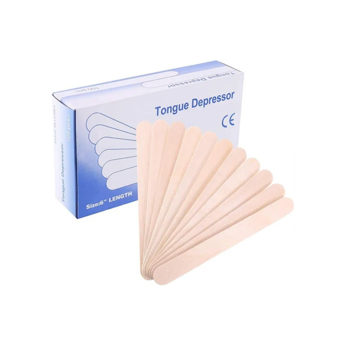Wooden Tongue Depressor 6 Inch 100 Pack Medical Grade