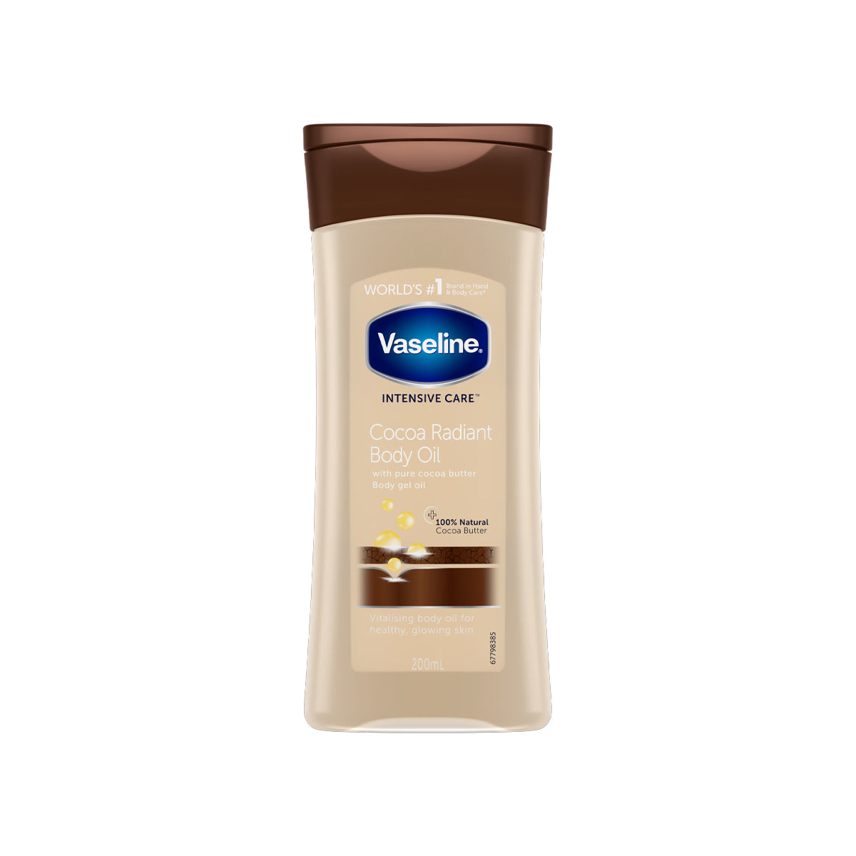 Vaseline Cocoa Radiant Body Oil 200ml Moisturizing Cocoa Butter Oil