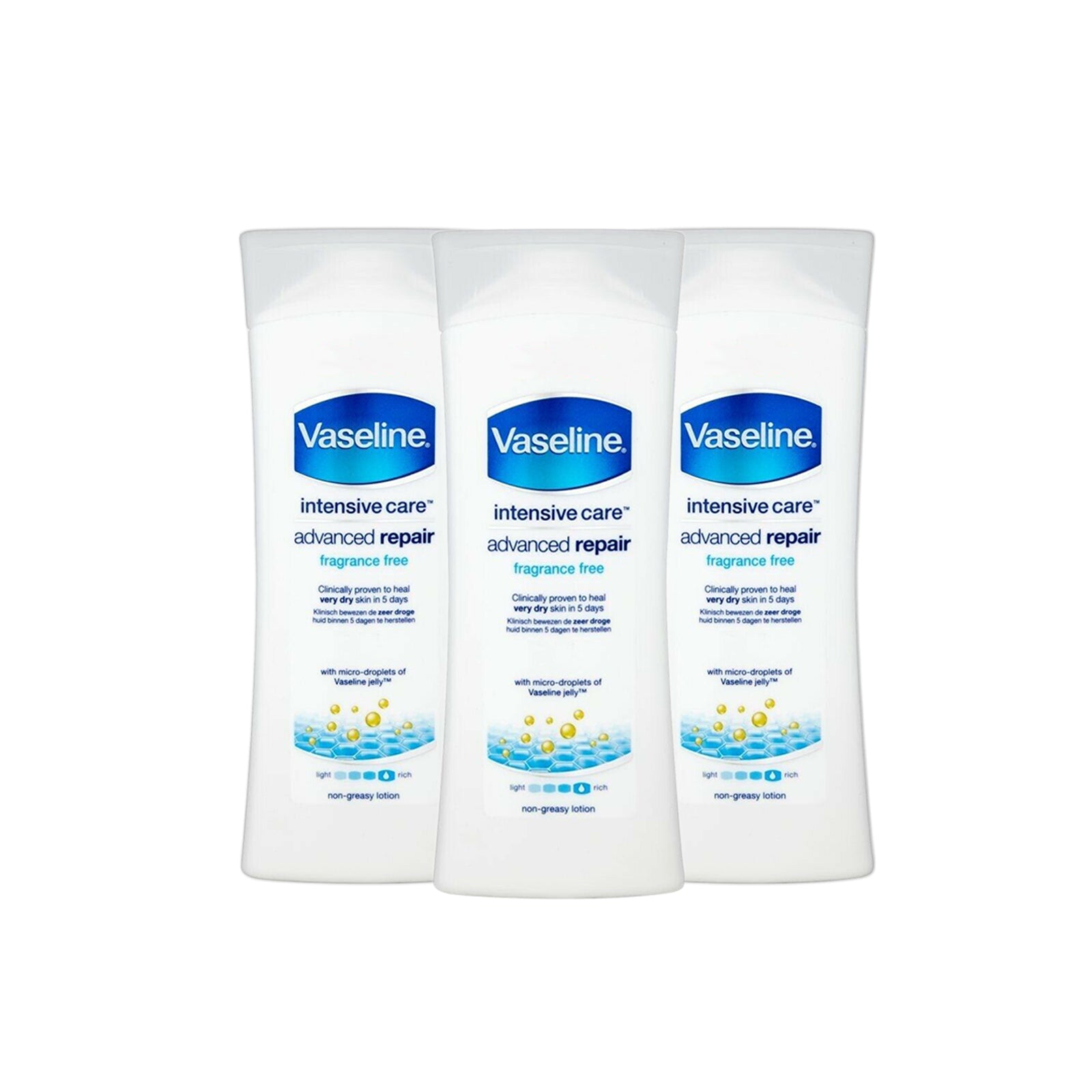 Vaseline Intensive Care Advanced Repair Body Lotion 400ml Pack of 3 Dry Skin Moisturizer