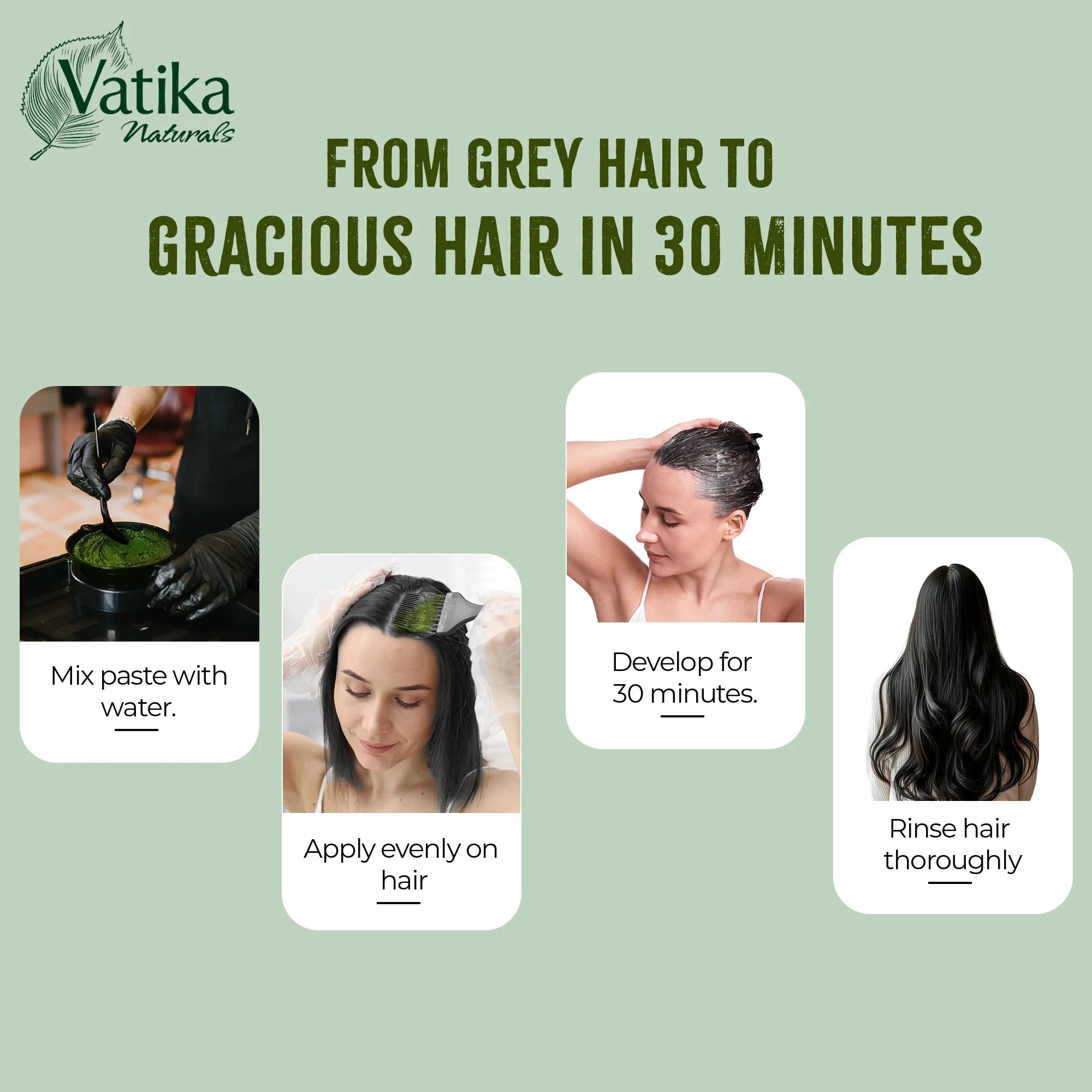 Dabur Vatika Henna Hair Colour Ammonia Free Natural Grey Coverage