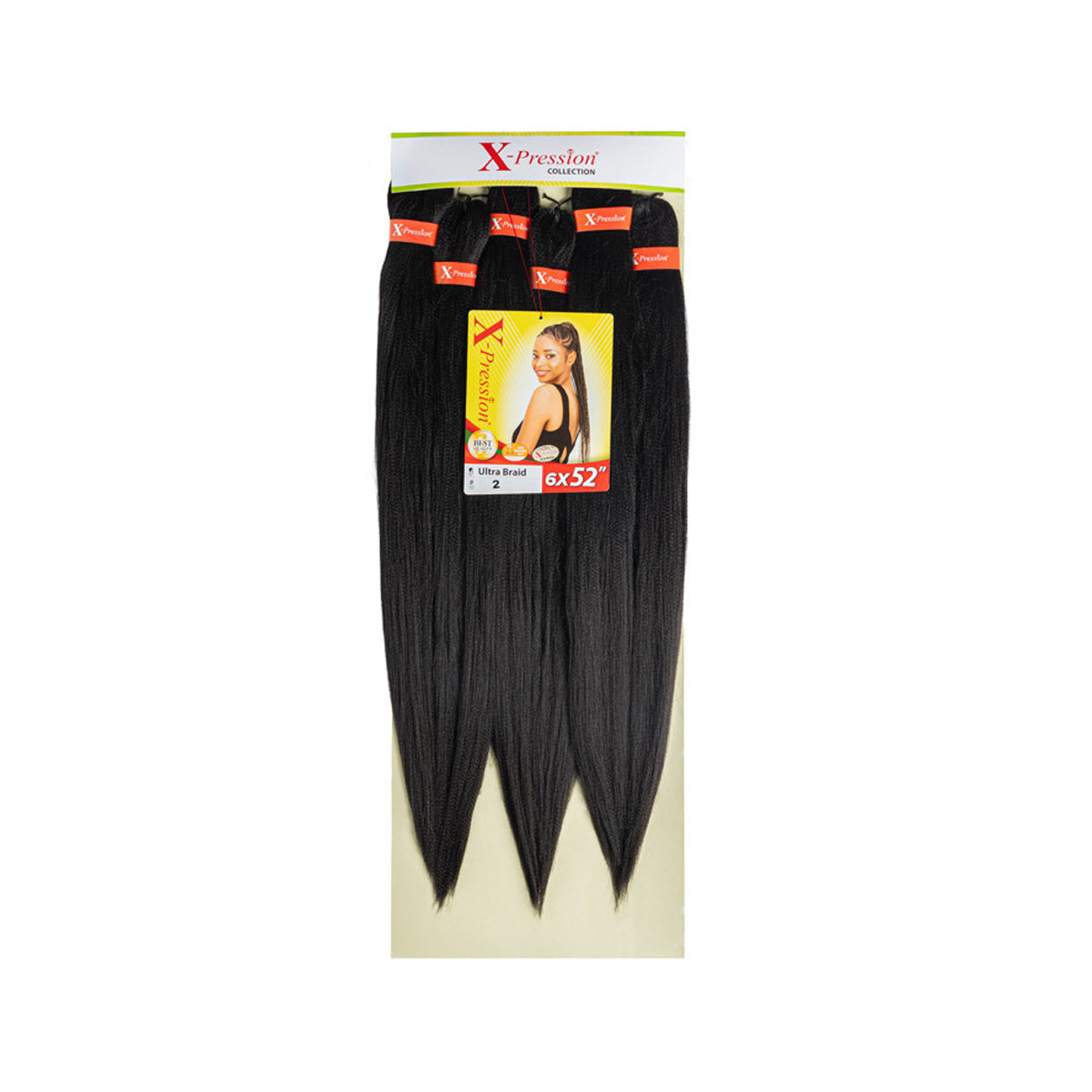 X-Pression Pre-Stretched 6X 52” Braiding Hair Extensions – 100% Kanekalon Ultra