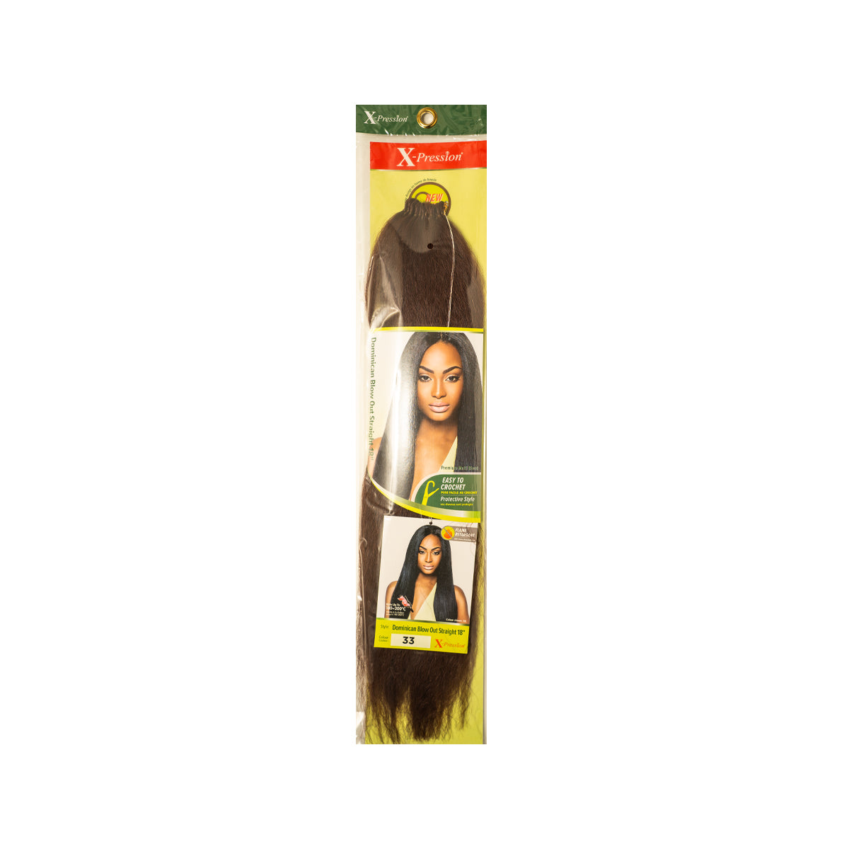 X-Pression Dominican Blow Out Straight 18" Crochet Hair Pre-Looped Braids
