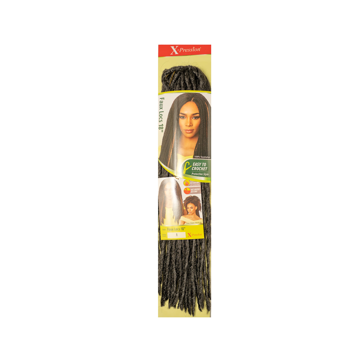 X-Pression Faux Locs 18" Synthetic Crochet Braids Lightweight Soft Hair