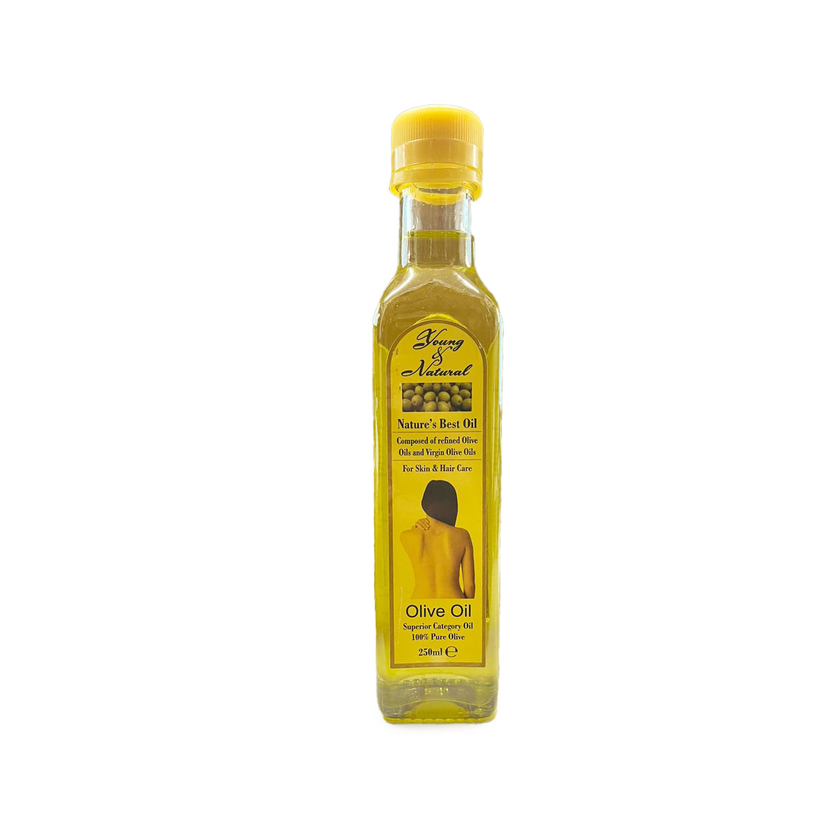 Young & Natural Olive Oil 250ml Moisturizing Hair and Skin Oil