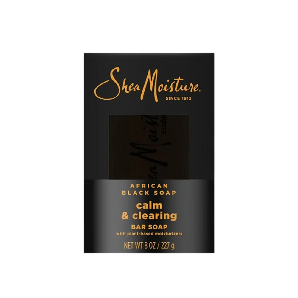 Shea Moisture African Black Soap Bar 8oz for Acne Prone Sensitive Skin Cleanser