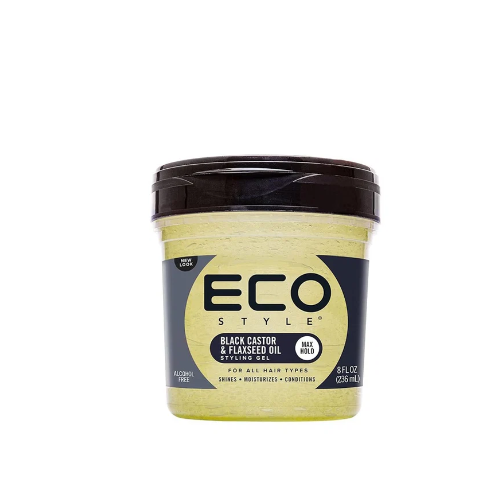Eco Style Black Castor & Flaxseed Oil Gel Max Hold Moisture Shine Styling
