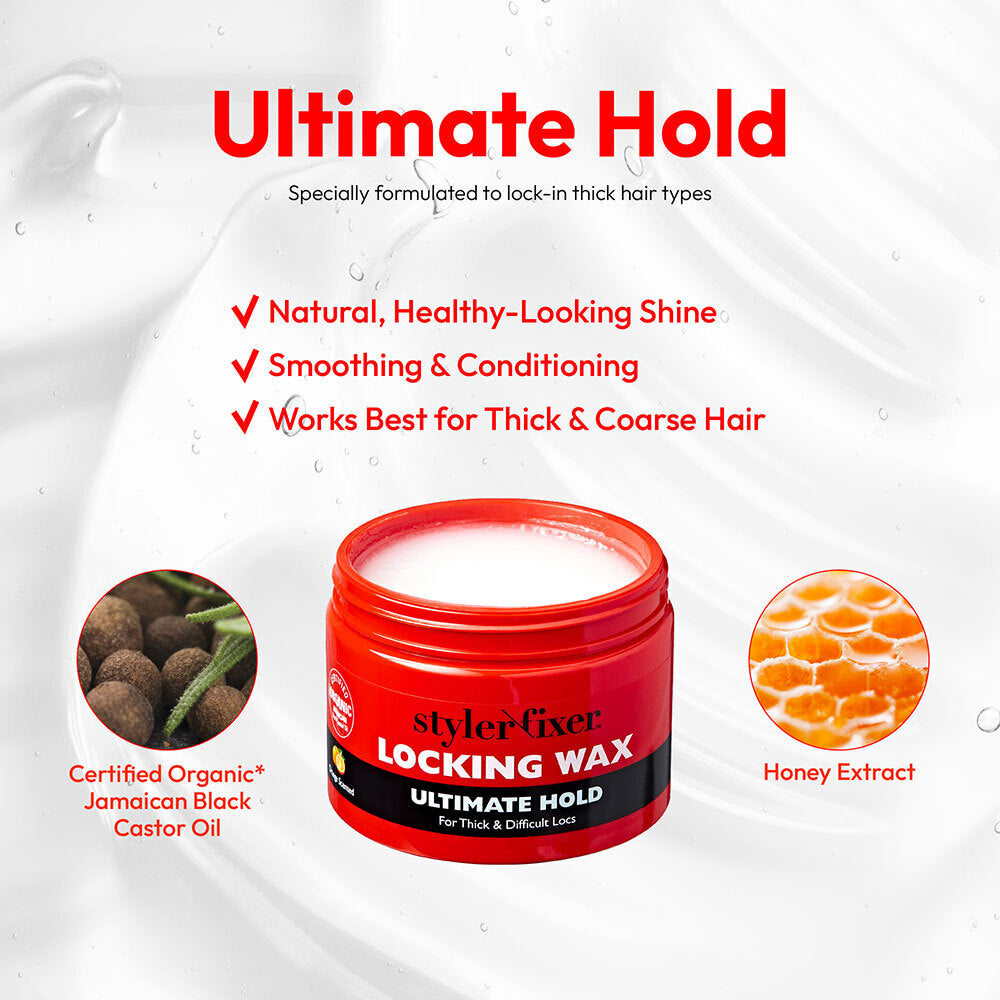 Red By Kiss Styler Fixer Locking Wax Ultimate Hold 6oz for Braids Twists Locs