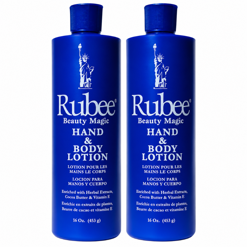 Rubee Beauty Magic Hand & Body Lotion 16oz Vitamin E Cocoa Butter for Dry Skin Pack of 2